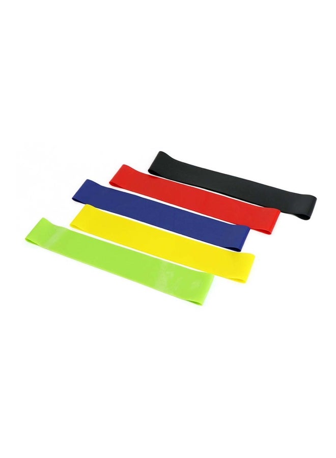 5-Piece Workout Elastic Band With Bag Set 19x9x3cm