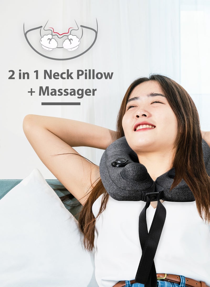 Zero Healthcare Cervical Neck Massage Pillow Rechargeable Pillow Neck Massager Vibration Pillow, Multifunctional Shoulder and Electric for Relax Muscles Fatigue