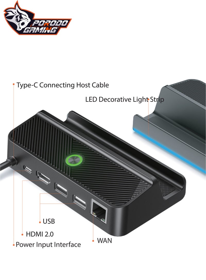 Gaming Steam Deck Hub with WLAN PD 100W - Black