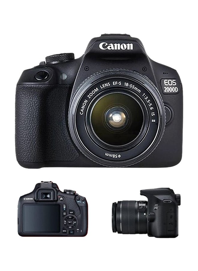 EOS 2000D DSLR Camera With 18-55 DC Lens، 24.1 MP، APS-C Sensor، Optical Viewfinder With 128 GB Extreme Pro UHS-I SDXC Memory Card Bundel