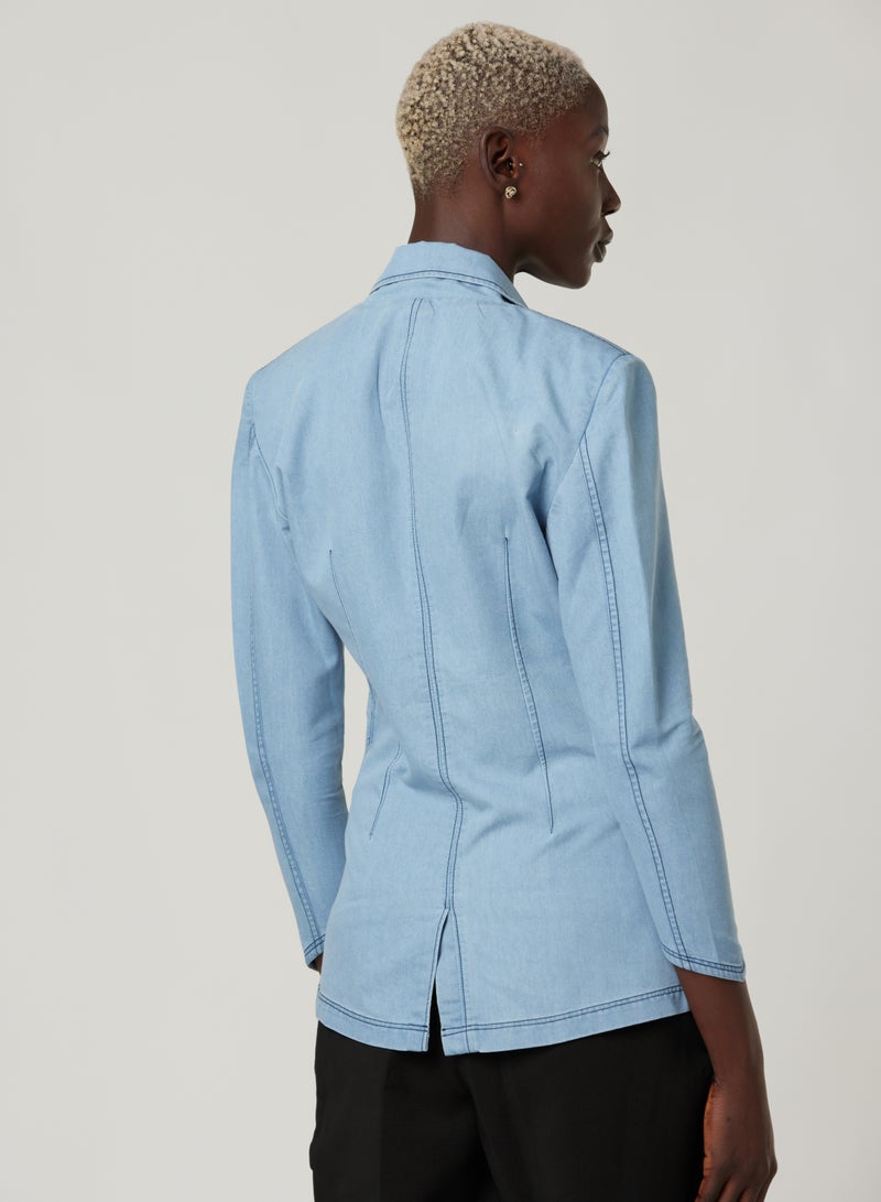 Denim Blue Fitted blazer