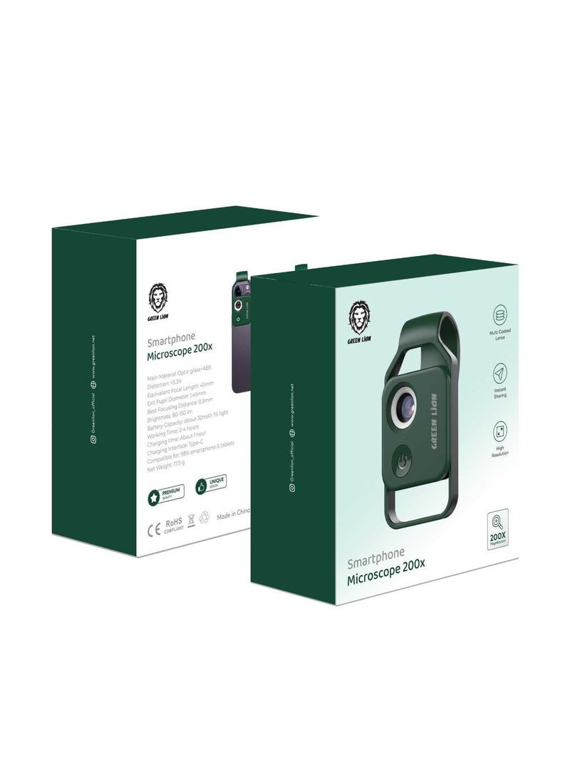 Smartphone Microscope 200x - Green