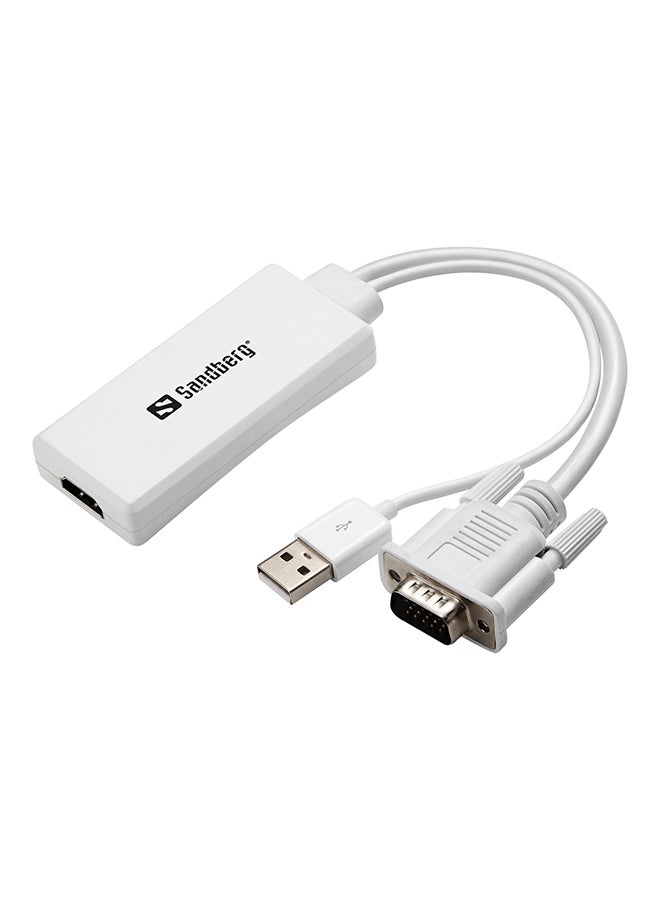 VGA+Audio To HDMI Converter White