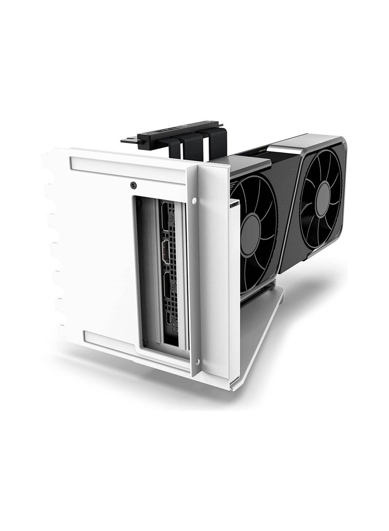 NZXT Vertical GPU Mounting Kit, 175 mm PCIe 4.0x16 Riser Cable, GPU Holder, Sturdy Steel Bracket, Fits perfectly with NZXT H5, H7 and H9 Series, White | AB-RH175-W1