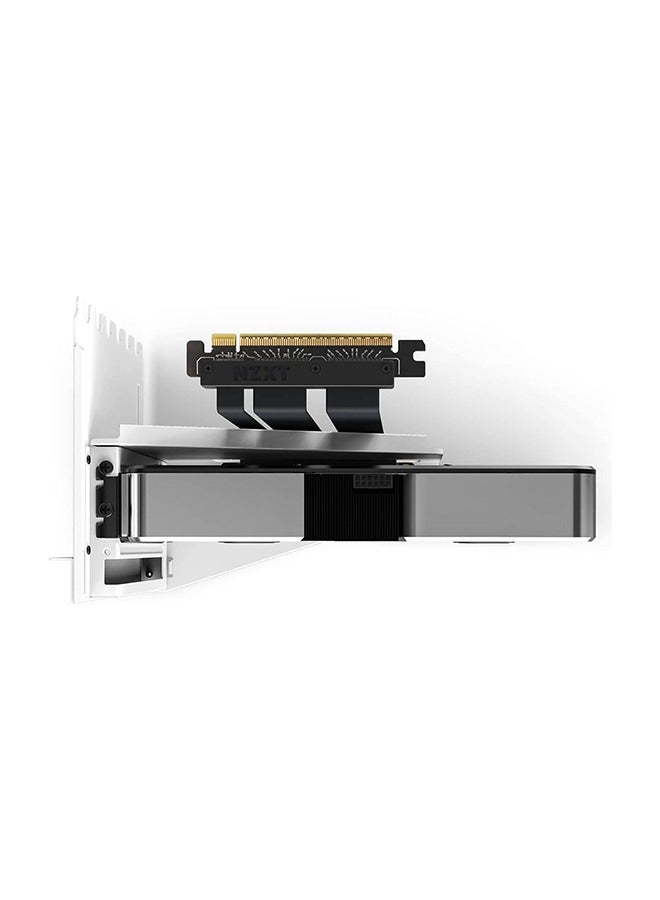 NZXT Vertical GPU Mounting Kit, 175 mm PCIe 4.0x16 Riser Cable, GPU Holder, Sturdy Steel Bracket, Fits perfectly with NZXT H5, H7 and H9 Series, White | AB-RH175-W1