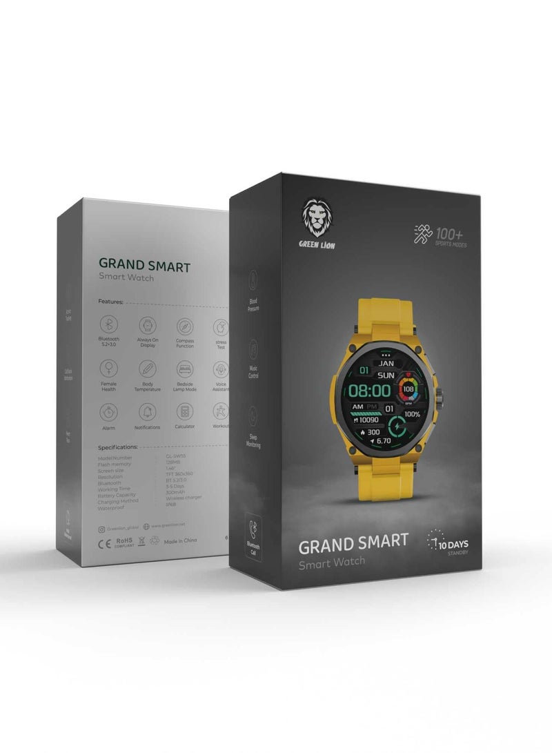 Green Lion Grand Smart Watch with Yellow Case - Yellow