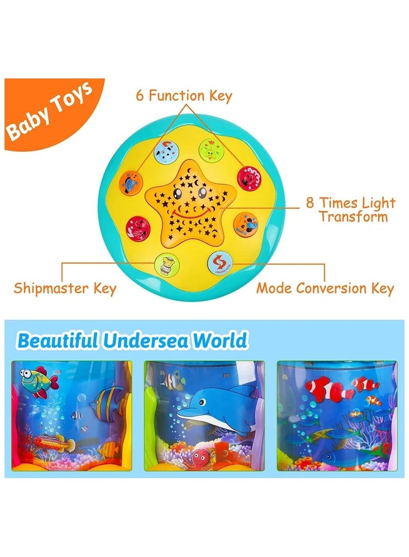 Rotating Ocean Light Projector for 1-3 Years Old Baby Musical Toys Montessori Early Educational Sensory Toys for Toddlers Gifts