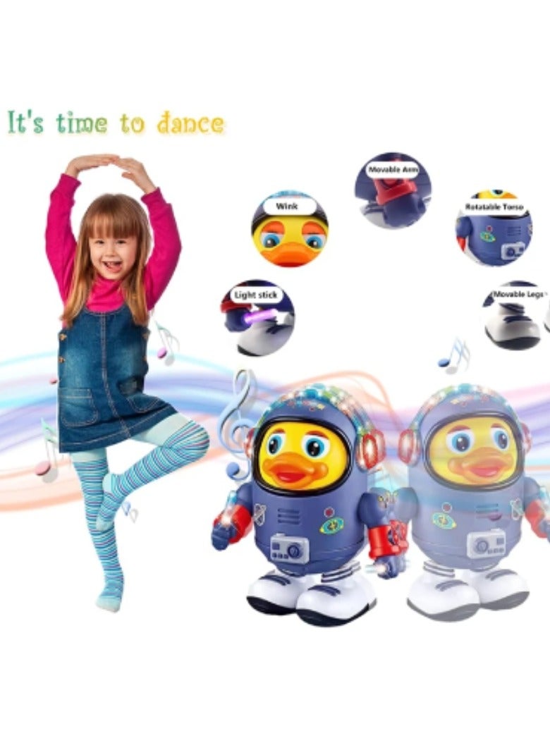 Baby Duck Musical Interactive Toy Electric Toy with Lights and Sounds Dancing Robot Space Elements for Baby Kids Gifts