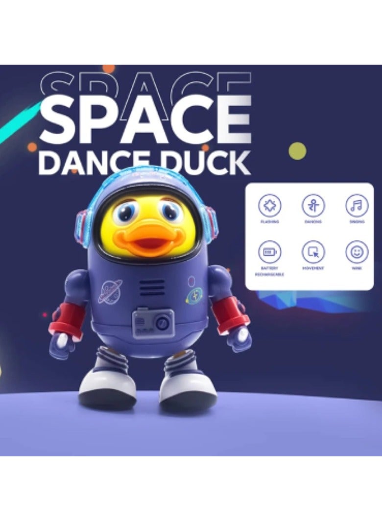 Baby Duck Musical Interactive Toy Electric Toy with Lights and Sounds Dancing Robot Space Elements for Baby Kids Gifts