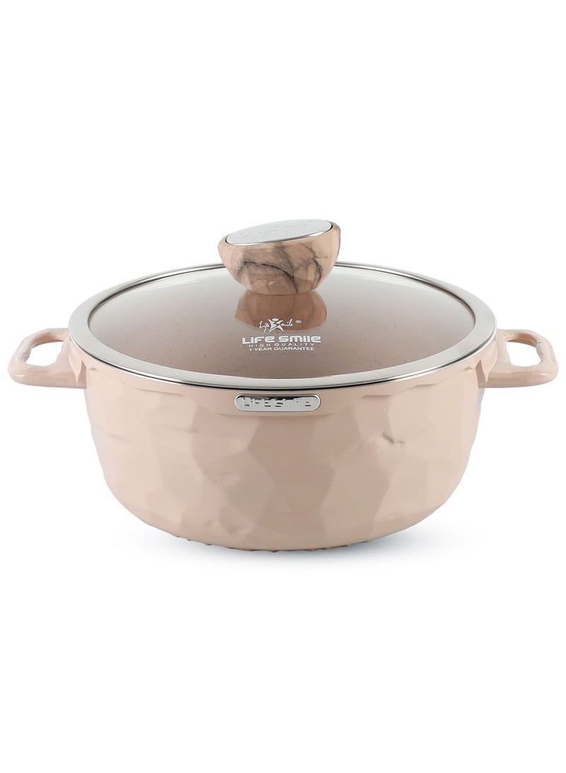 16/20/24/28/32cm Sizes Nonstick Stock Pot with Lid, Nonstick Soup Pot Casserole Pot Granite Cooking Pot, Induction Compatible Pot for Stews, Pasta, Stocks, Chilli and Broth, PFOA Free Oven Safe