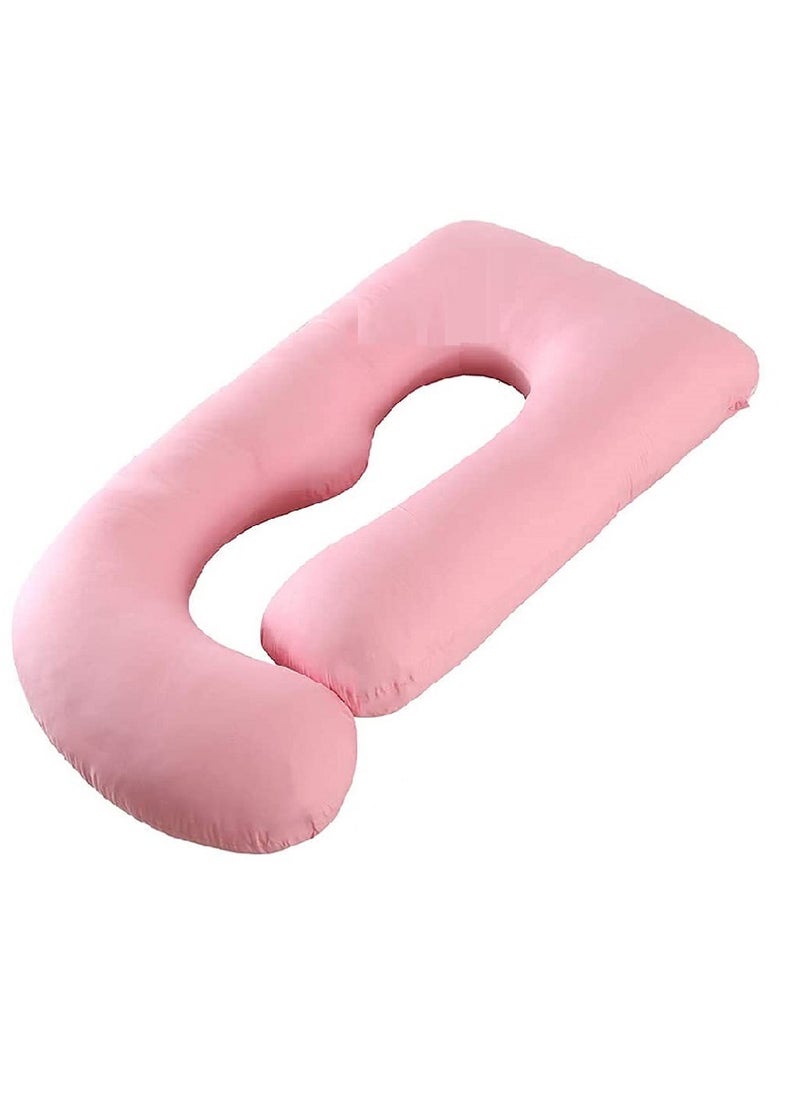Comfort Pregnancy Maternity Body Support Nursing B Shape Pillow Velvet Pink 130 x 70cm