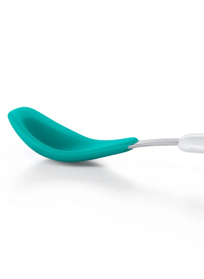 Tot Feeding Spoon Set With Soft Silicone Teal