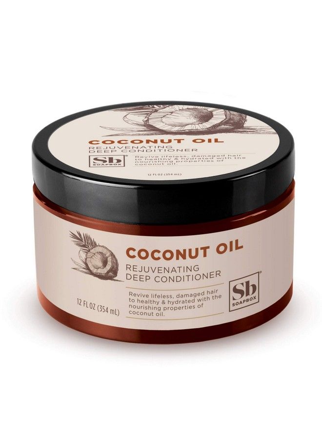 Deep Conditioner Hydrating & Rejuvenating Coconut Oil Treatment For Natural Curly Dry Or Damaged Hair Vegan Conditioner Sulfate Paraben & Cruelty & Silicone Free 12 Fl Oz