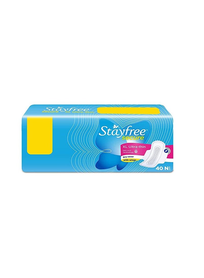 Stayfree Stay Secure XL Ultra Thin Dry Cover Sanitary Pads For Women