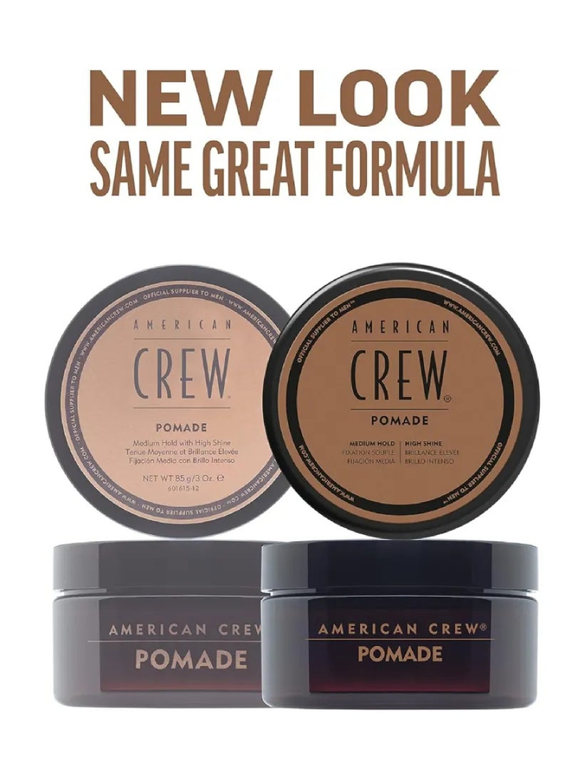 Hair Styling New Crew Classic Pomade, Medium Hold, High Shine, Perfect For Curly Hair For Styling, 50g