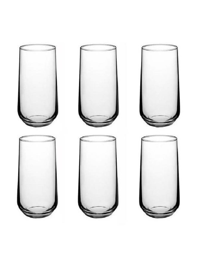 6-Piece Allegra Long Drink Tumbler Set 470 ml Clear