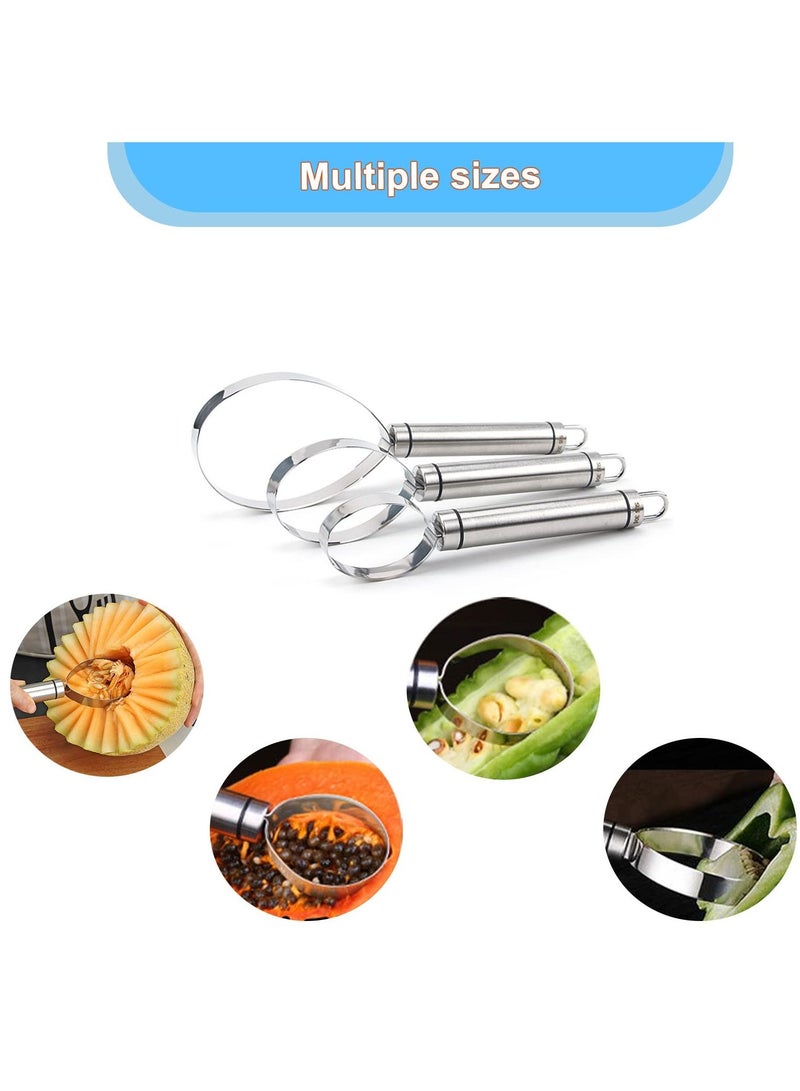 SYOSI 3 Pcs Fruit Splitter Set, Stainless Steel Pulp Separator Corer Tool Suitable for Extracting the of Mango, Dragon Fruit, Watermelon, Avocado, Kiwi