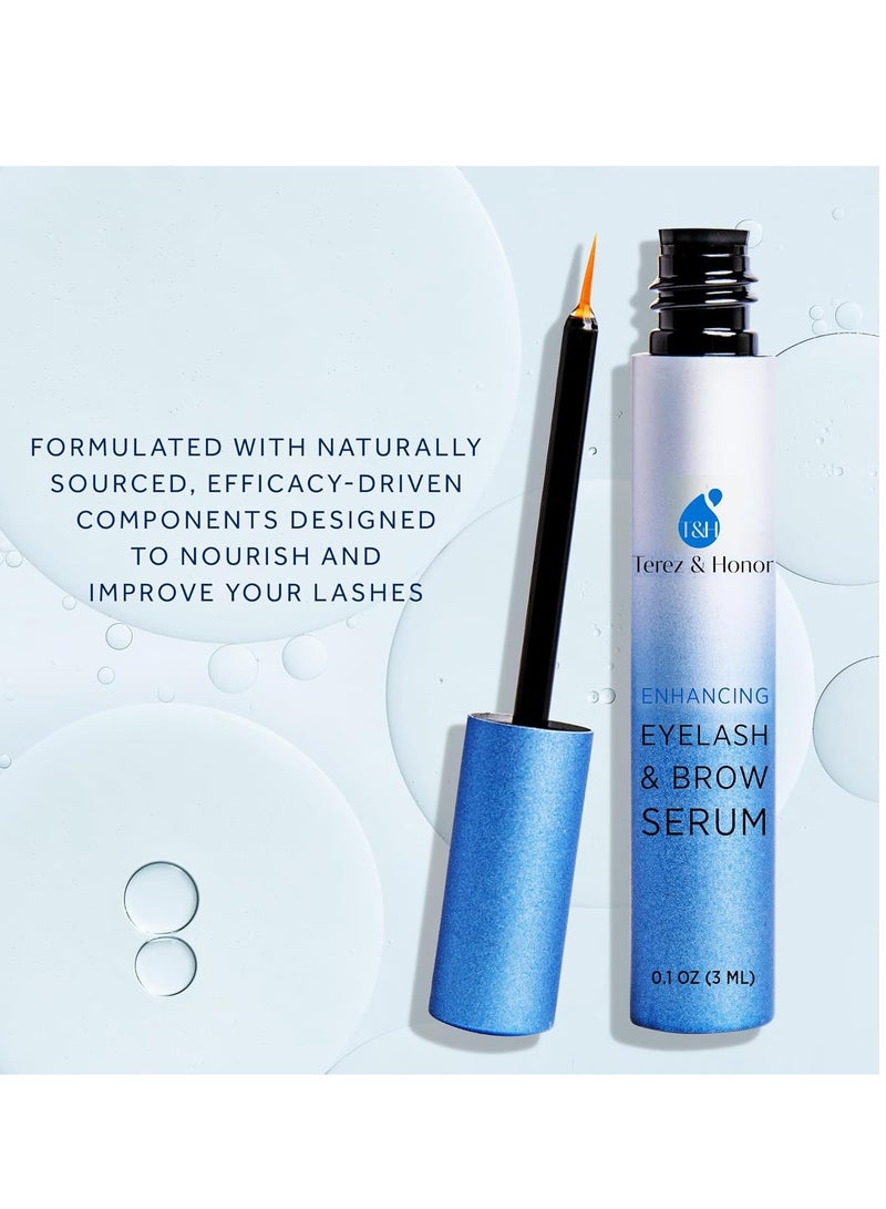 Advanced Eyelash Serum Enhancing Lash and Brow Serum - Natural Formula for Thicker, Longer-Looking Eyelashes and Eyebrows (3mL)