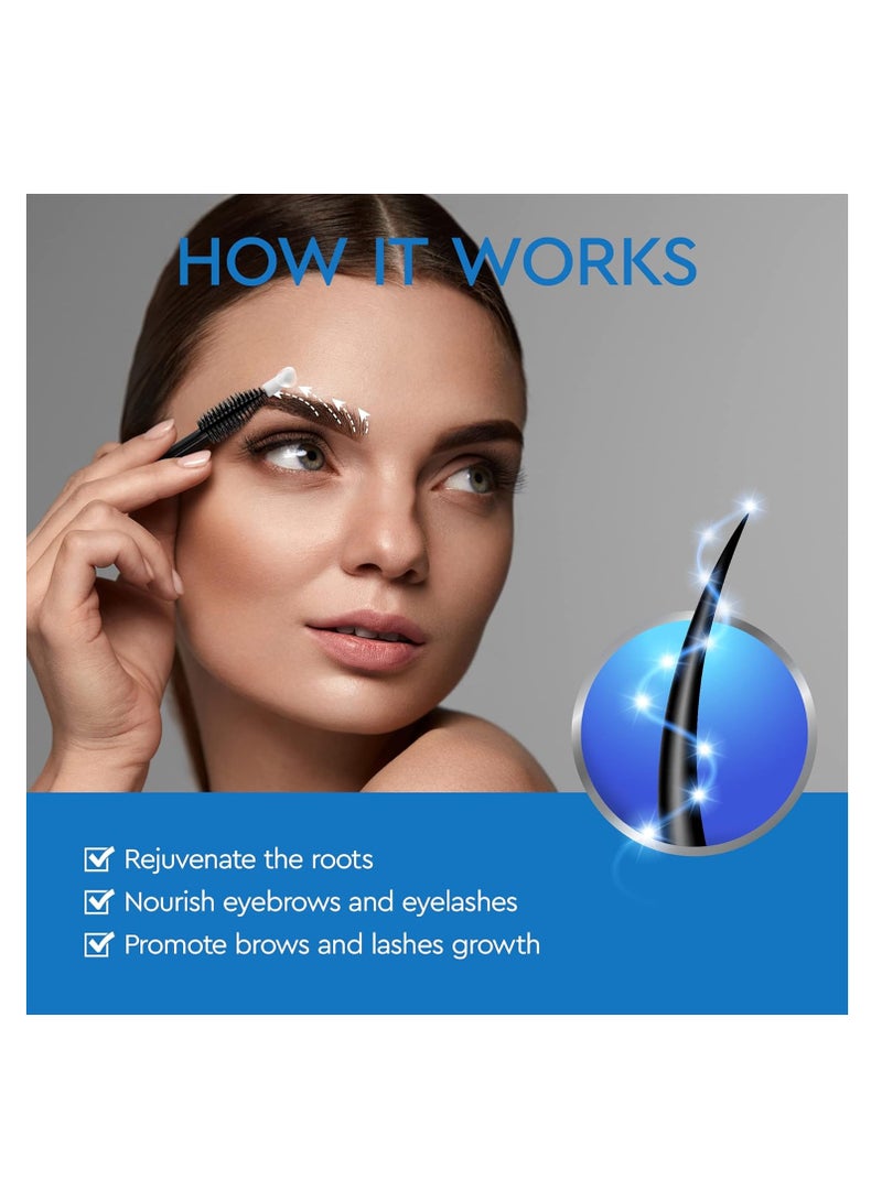 Eyebrow Growth Serum - Natural Eyebrow Serum and Enhancer with Dual-Use Applicator for Thicker Brows and Grow Faster, Longer, Fuller - 5mL