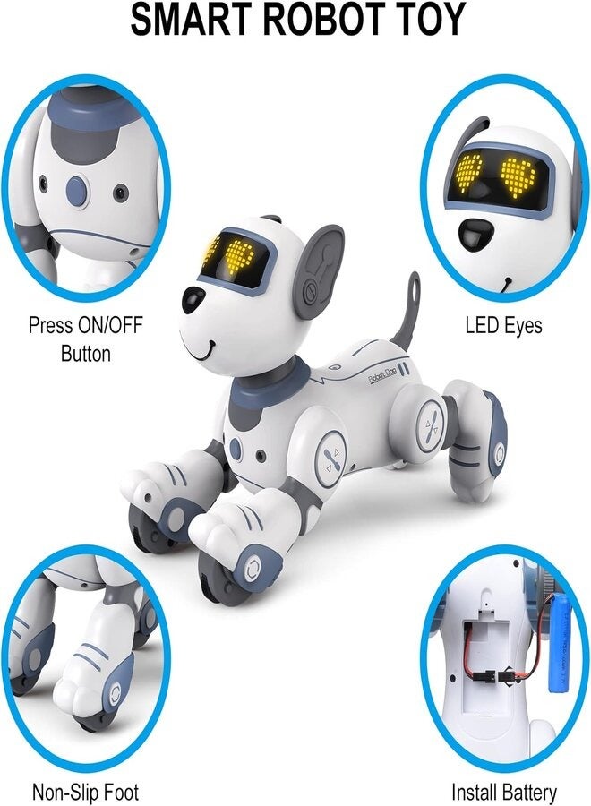 Smart Robot Remote Control Robot Dog Toy,Programmable Smart Robot Dog for Kid 5-7,Interactive Dancing Walking Singing Stunt Robot Dog Toy