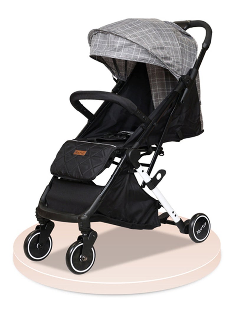 Compact Foldable Design Travel Stroller With Storage Basket, Detachable Bumper, 5 Point Safety Harness, 0 To 36 Months