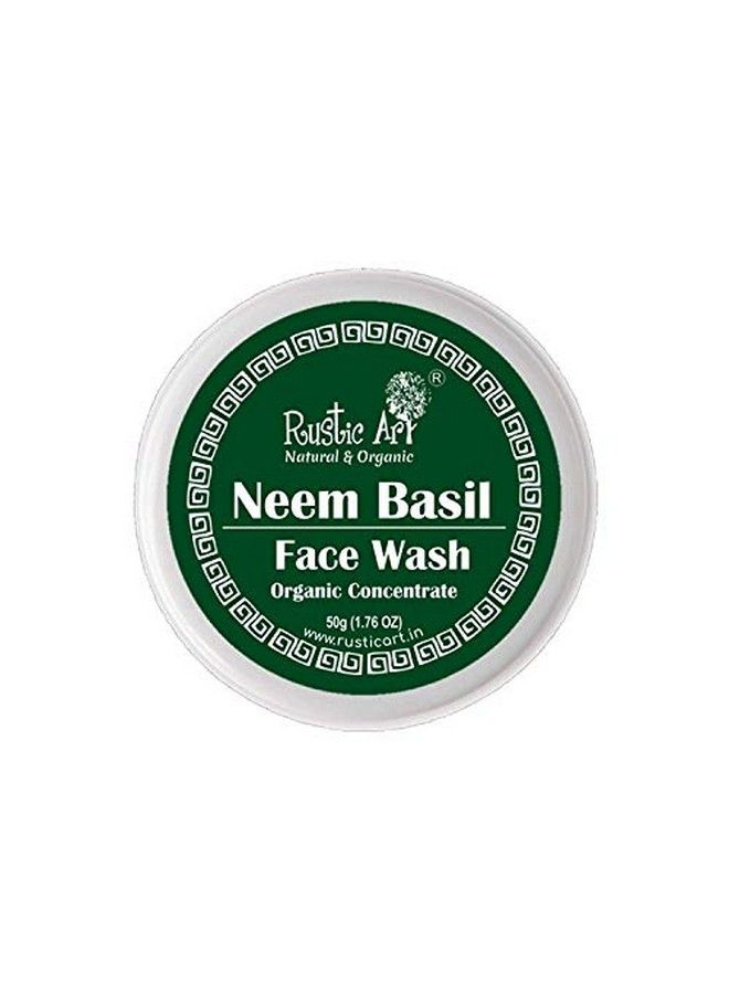 Organic Neem Basil Face Wash Concentrate For Deep Cleansing ; Antibacterial Antifungal ; 50Gm (Pack Of 3)