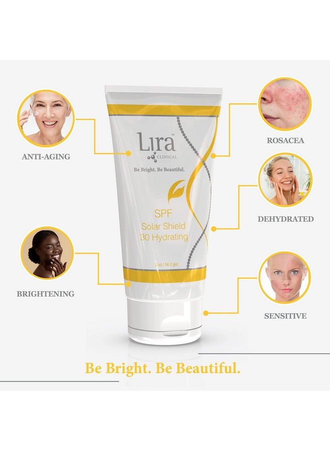 Solar Shield 30 Hydrating Spf 30 Face Moisturizer Sunscreen With 21% Zinc Oxide Niacinamide Collagen Peptides & Botanicals Antiaging Sun Protection Face Sunscreen 2 Fl Oz