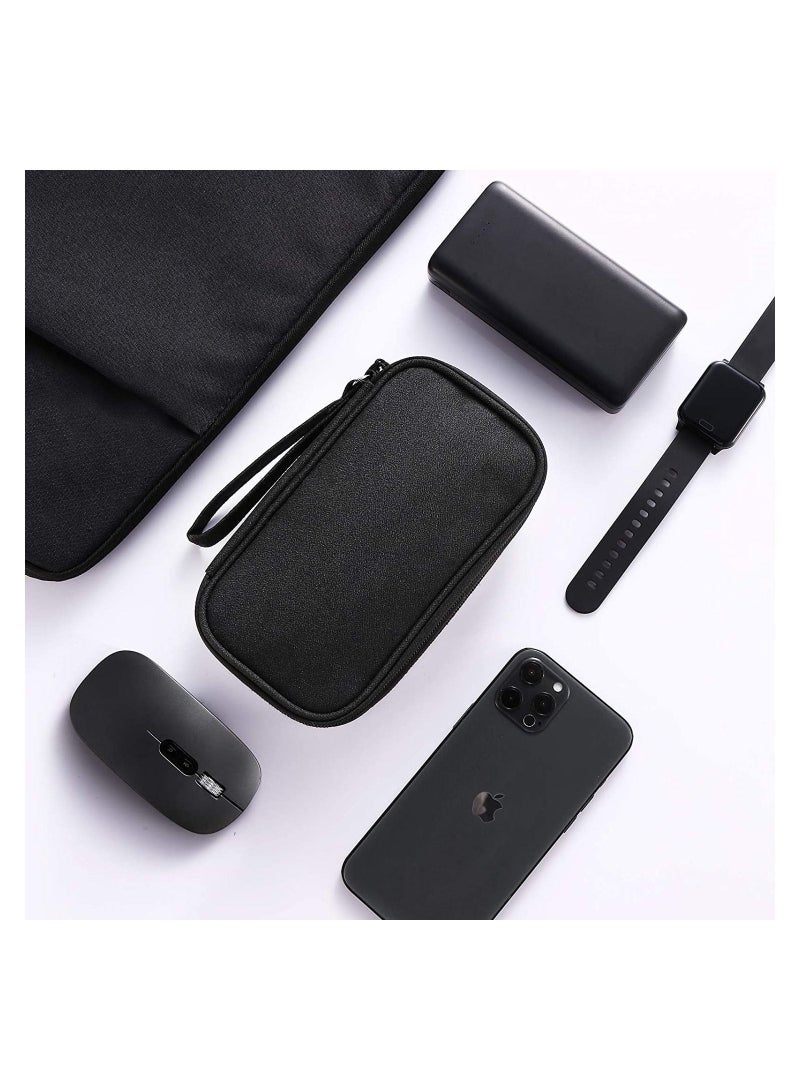 Electronics Accessories Organizer Small Carrying Case Bag Portable Cable Storage Pouch Travel Gadgets for Keeping Power Cord Charger Cables Wireless Mouse