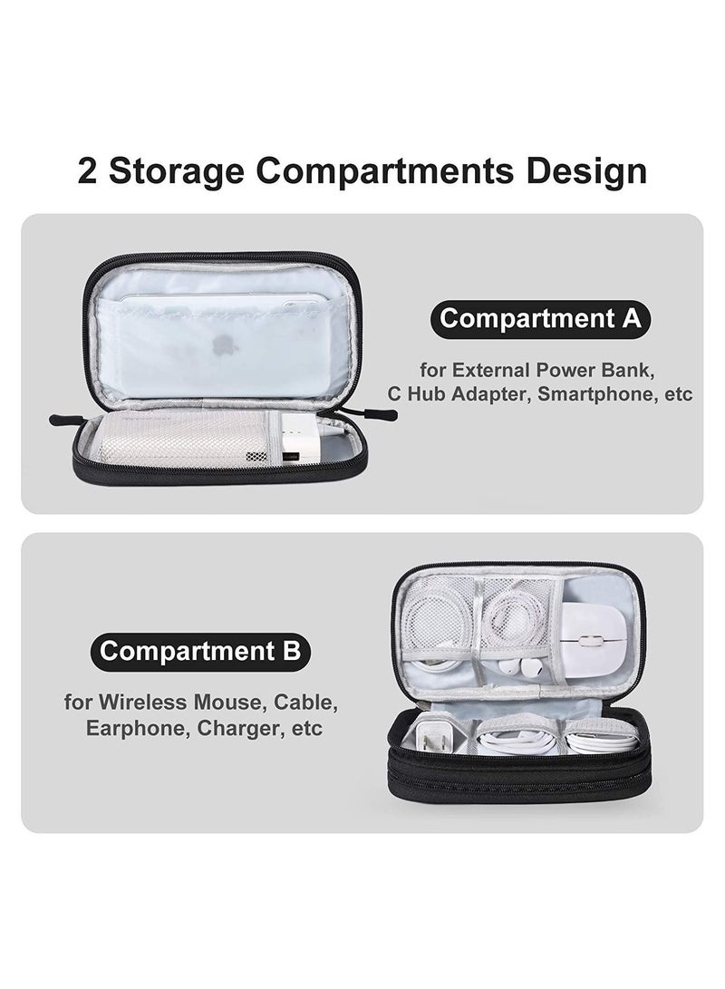 Electronics Accessories Organizer Small Carrying Case Bag Portable Cable Storage Pouch Travel Gadgets for Keeping Power Cord Charger Cables Wireless Mouse