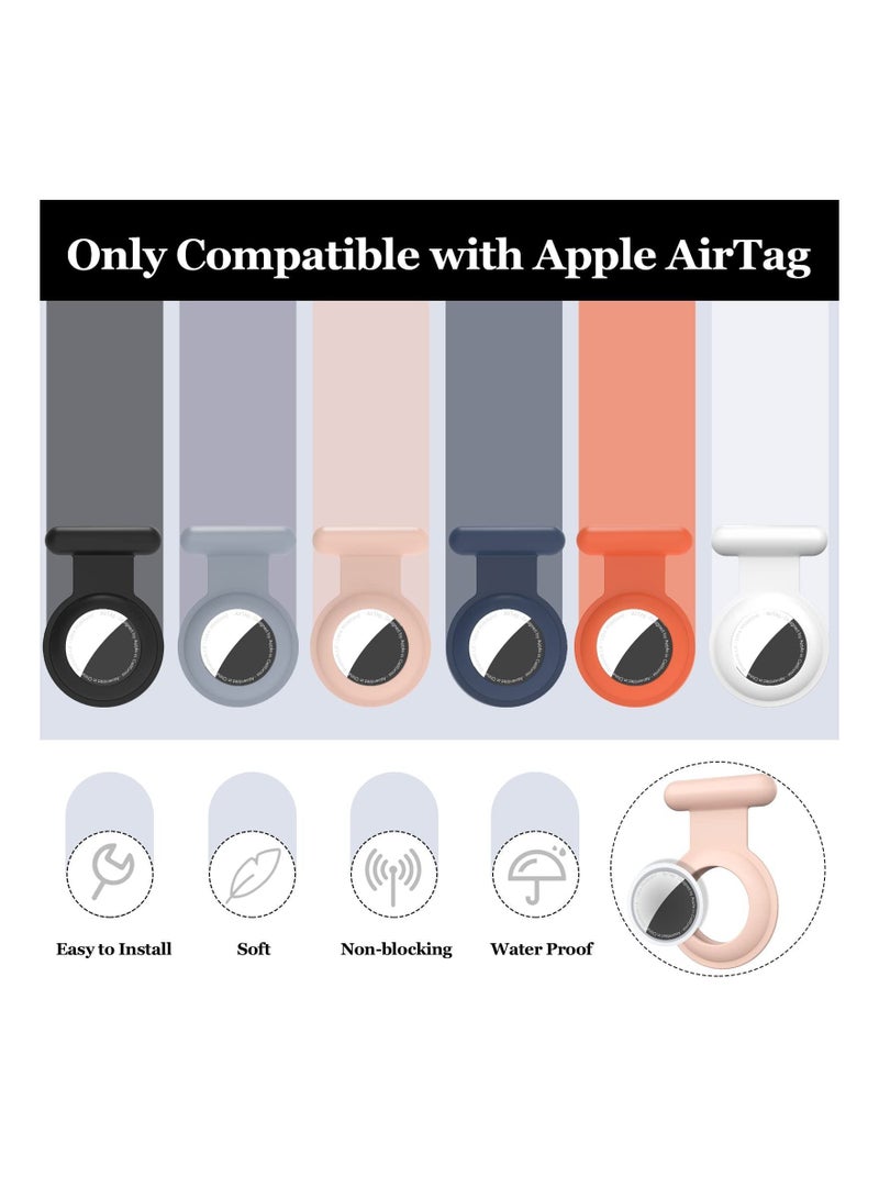 Hidden for Air Tag Kids, Silicone Case Airtag with Invisible Pin, Safer Than Bracelet Wristband Necklace Keychain (3 Packs, Pink & Orange Grey)