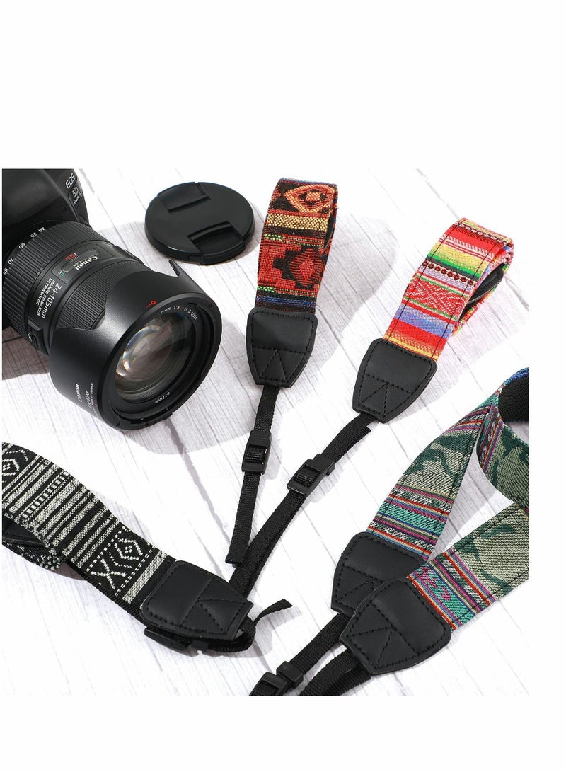 4 Pieces Woven Vintage Camera Strap for All DSLR SLR Universal Neck Shoulder Men Women Photographers