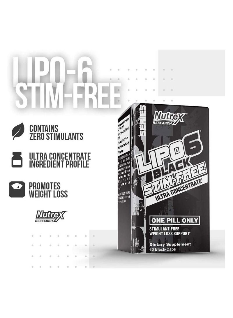 Nutrex Lipo 6 Black Stim Free, Ultra Concentrate 60 Capsules