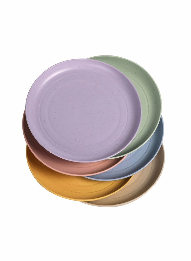 Lightweight Wheat Straw Plates Unbreakable Dinner Dishes Set Non-Toxin Dishwasher & Microwave Safe BPA Free and Healthy for Kids Children Toddler Adult (Small 6 Pack 5.9')