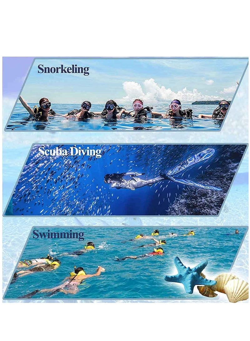 Diving Mask Snorkeling Mask with Latest Dry Top Breathing System Fold 180°Panoramic Diving Snorkeling Goggles Tempered Glass Anti-Fog Anti-Leak Snorkeling Gear for Adults and Youth