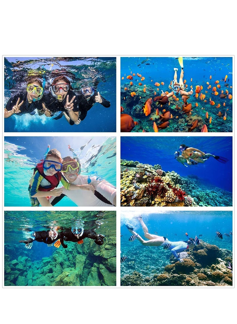 Snorkel Mask Set Snorkeling Gear For Adults Dry Snorkel 180 Degree Seaview Anti Fog Goggles with Mesh Bag Scuba Diving Swimming Training Equipment Men Women