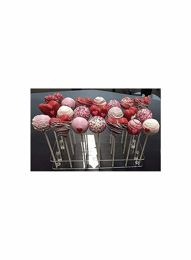 Cake Pop Display Stand, 21 Hole Clear Acrylic Lollipop Holder Weddings