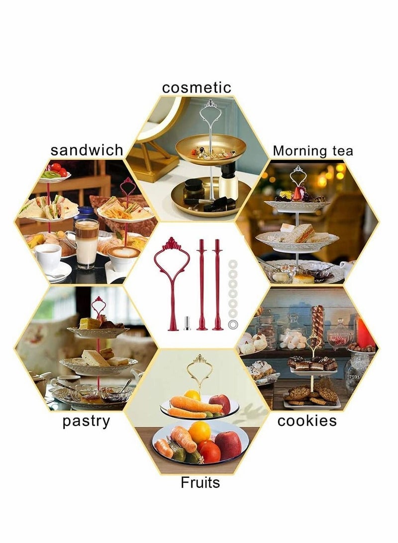 Tray Hardware for Cake Stand 6 Set Mould Crown 3 Tier Fittings Holder Wedding and Party Making Resin Cupcake Dessert Platter Serving
