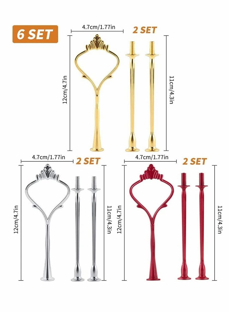 Tray Hardware for Cake Stand 6 Set Mould Crown 3 Tier Fittings Holder Wedding and Party Making Resin Cupcake Dessert Platter Serving
