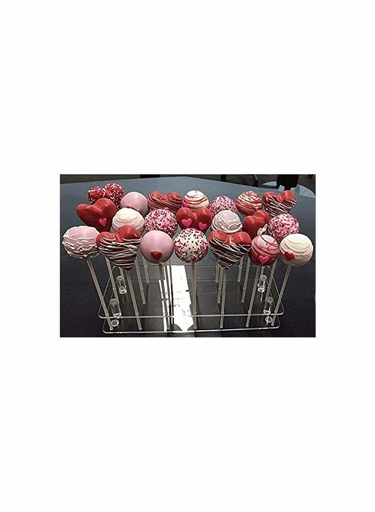 Cake Pop Display Stand, 21 Hole Clear Acrylic Lollipop Holder Weddings
