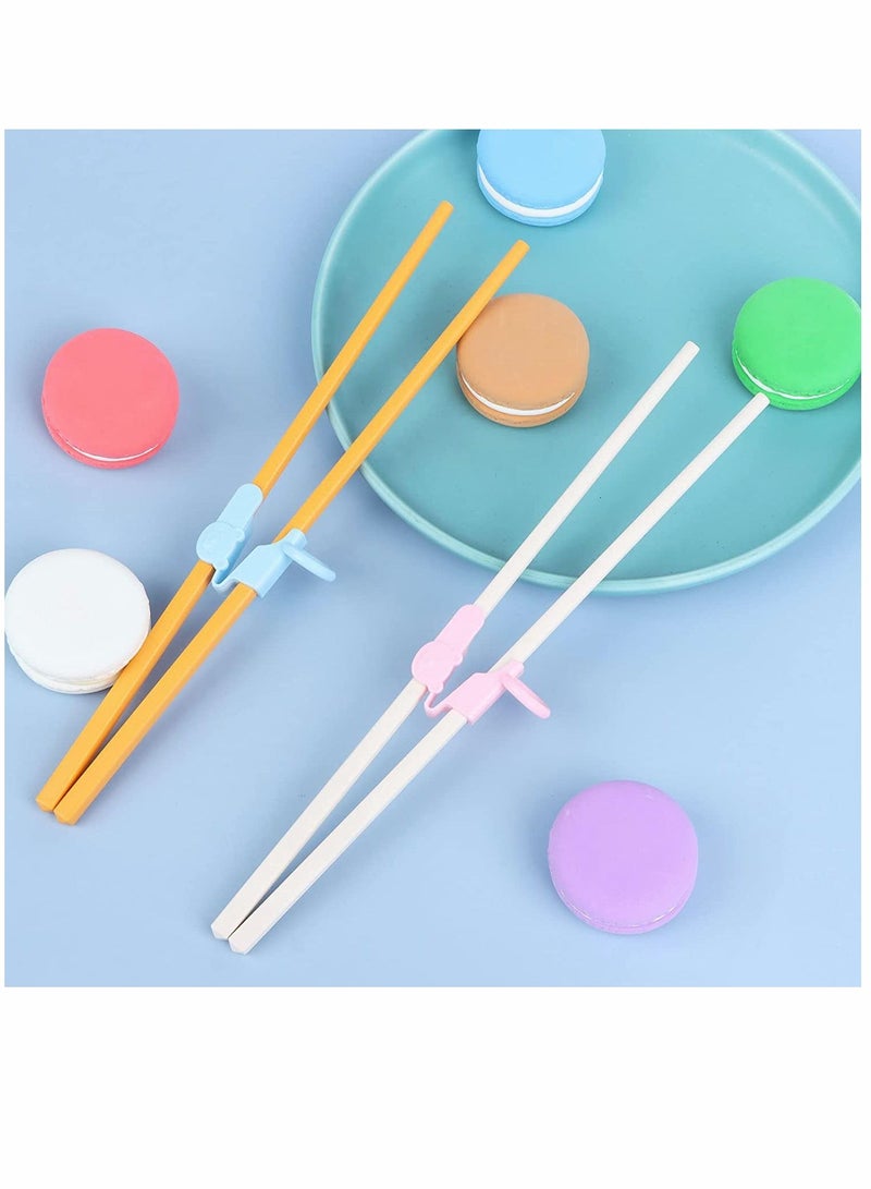 12 Pcs Reusable Chopstick Helpers Training Chopsticks Connector Plastic Helper for Adults Kids Beginner Trainers (Pink, Blue)