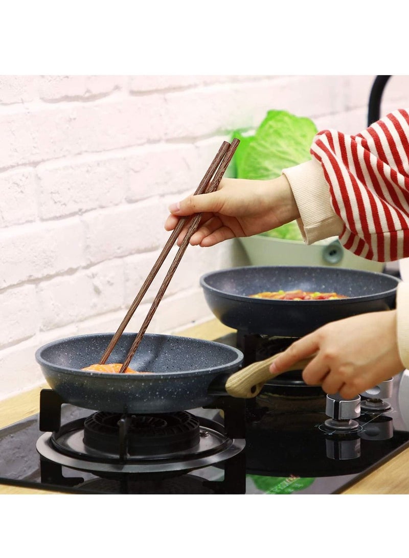 10 Pairs Long Wooden Chopstick Cooking Chopsticks Extra Noodle Hot Pot Chinese Style Natural Frying for Cooking, 12 Inch