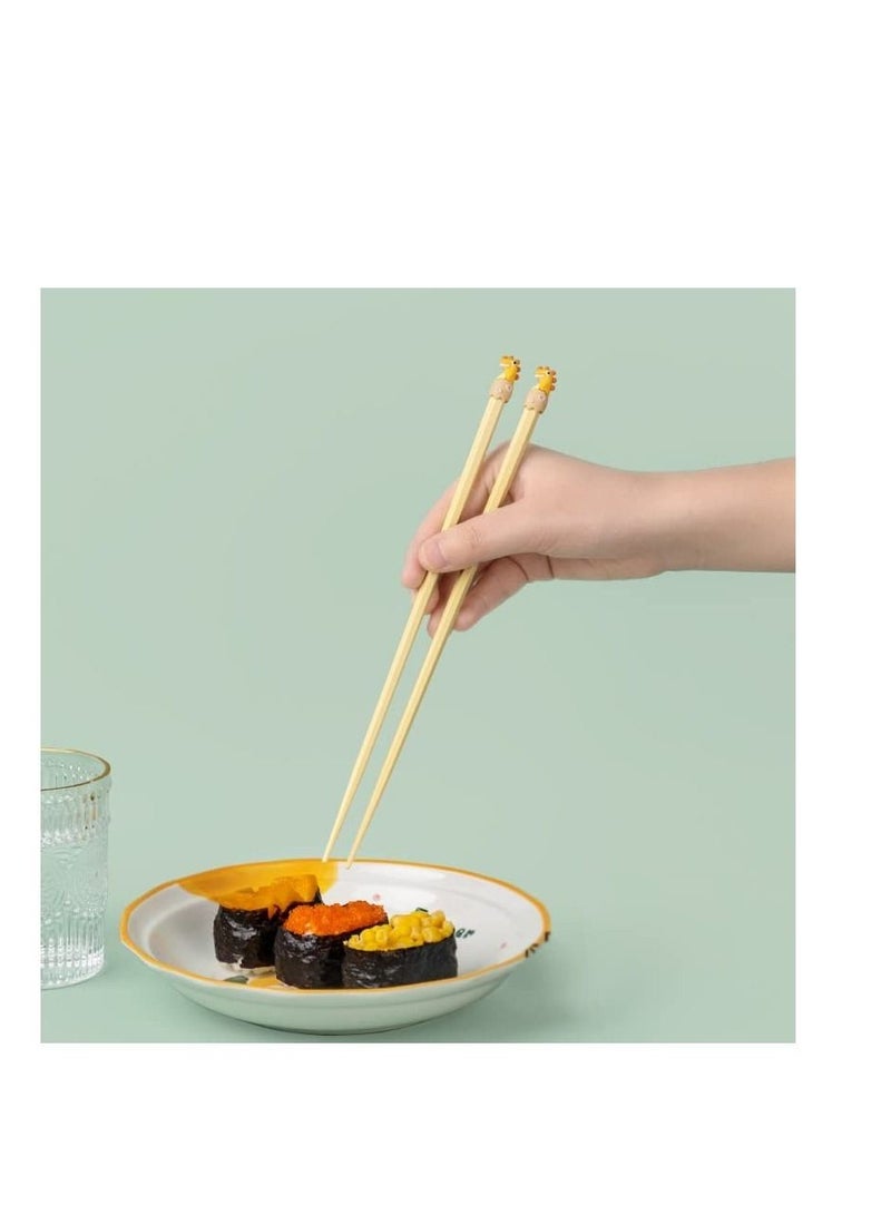 Chopsticks for Kids, 3 Pairs Kids Students Lightweight Chopstick, Cute with Dinosaur Head, Non-Slippery Indented Tips, Easy to Use and Clean, 8.1