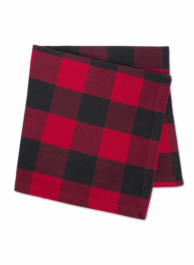 Cotton Dinner Napkins 3 Pack, Red Plaid Oversized Napkin, for Holidays and Family Gatherings, Soft Absorbent, Reusable Kitchen Towels Drying, Cleaning, Cooking, Baking (20x20