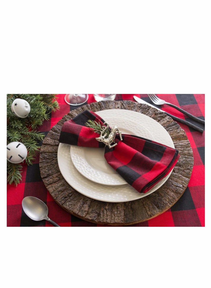 Cotton Dinner Napkins 3 Pack, Red Plaid Oversized Napkin, for Holidays and Family Gatherings, Soft Absorbent, Reusable Kitchen Towels Drying, Cleaning, Cooking, Baking (20x20