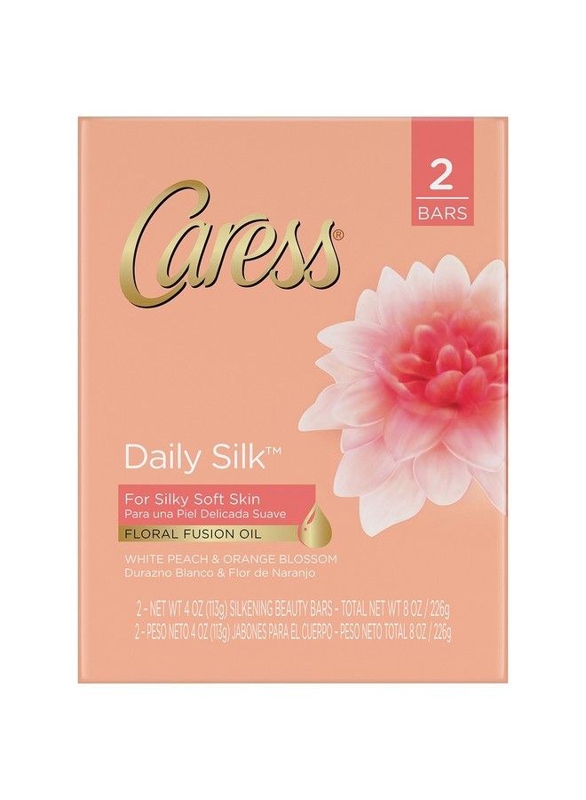 Beauty Bar Soap For Silky Soft Skin Daily Silk With Silk Extract And Floral Oil Essence 2 X 4 Ounce (Total Of 8 Ounce)