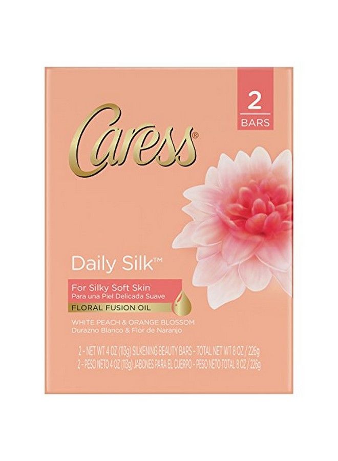 Beauty Bar Soap For Silky Soft Skin Daily Silk With Silk Extract And Floral Oil Essence 2 X 4 Ounce (Total Of 8 Ounce)