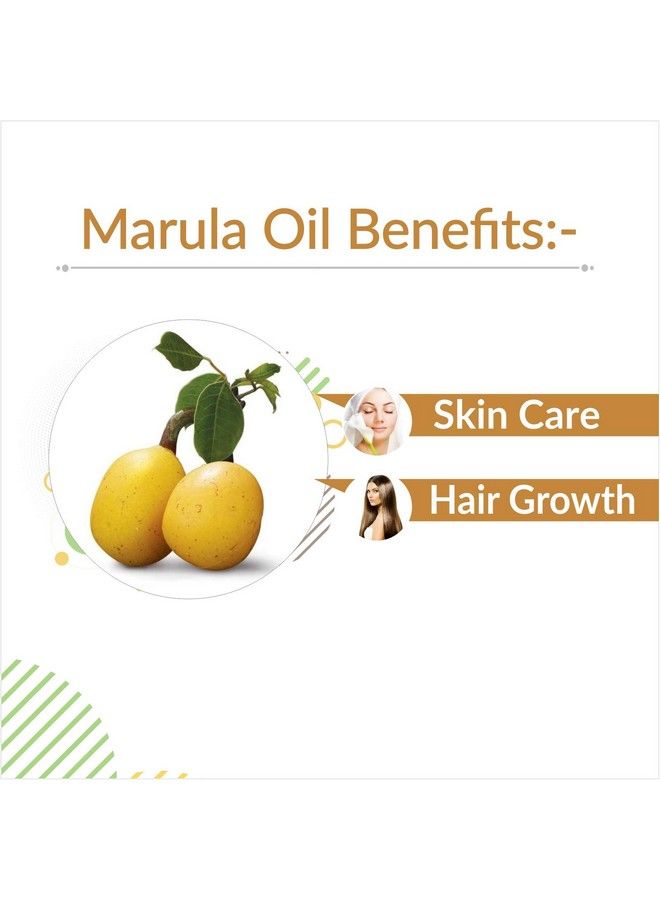 Marula Oil Natural Pure Undiluted Uncut Cold Pressed Carrier Oil For Face Skin & Haircare Skin Protecting & Nourishing Dry & Frizzy Hair Aromatherapy For Men & Women 100 Ml