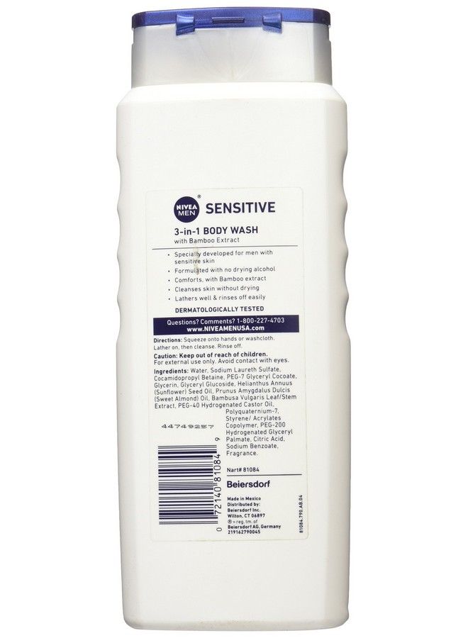 Nivea For Men Body Wash Sensitive 16.9 Fl Oz