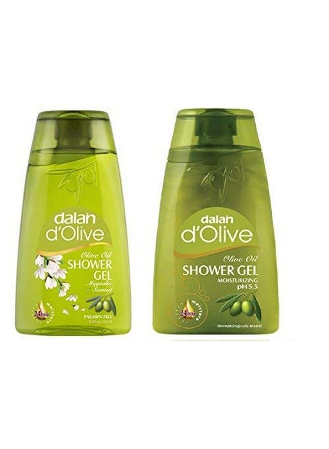 Dalan d'Olive - Pure Olive Oil Shower Gel Combo Pack of Olive Oil & Magnolia (250 ml each) Imported from Turkey.