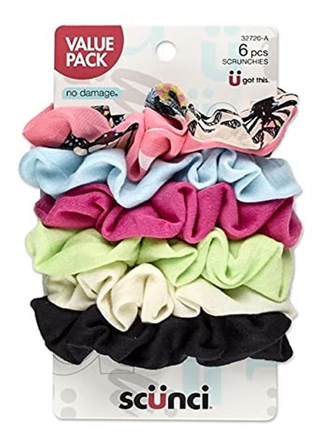 Value Pack No Damage Scrunchies - 6 Pcs, Assorted Colors